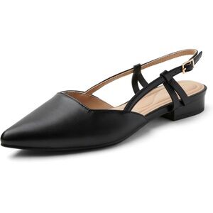 Black pointed sling back flats size 8.5